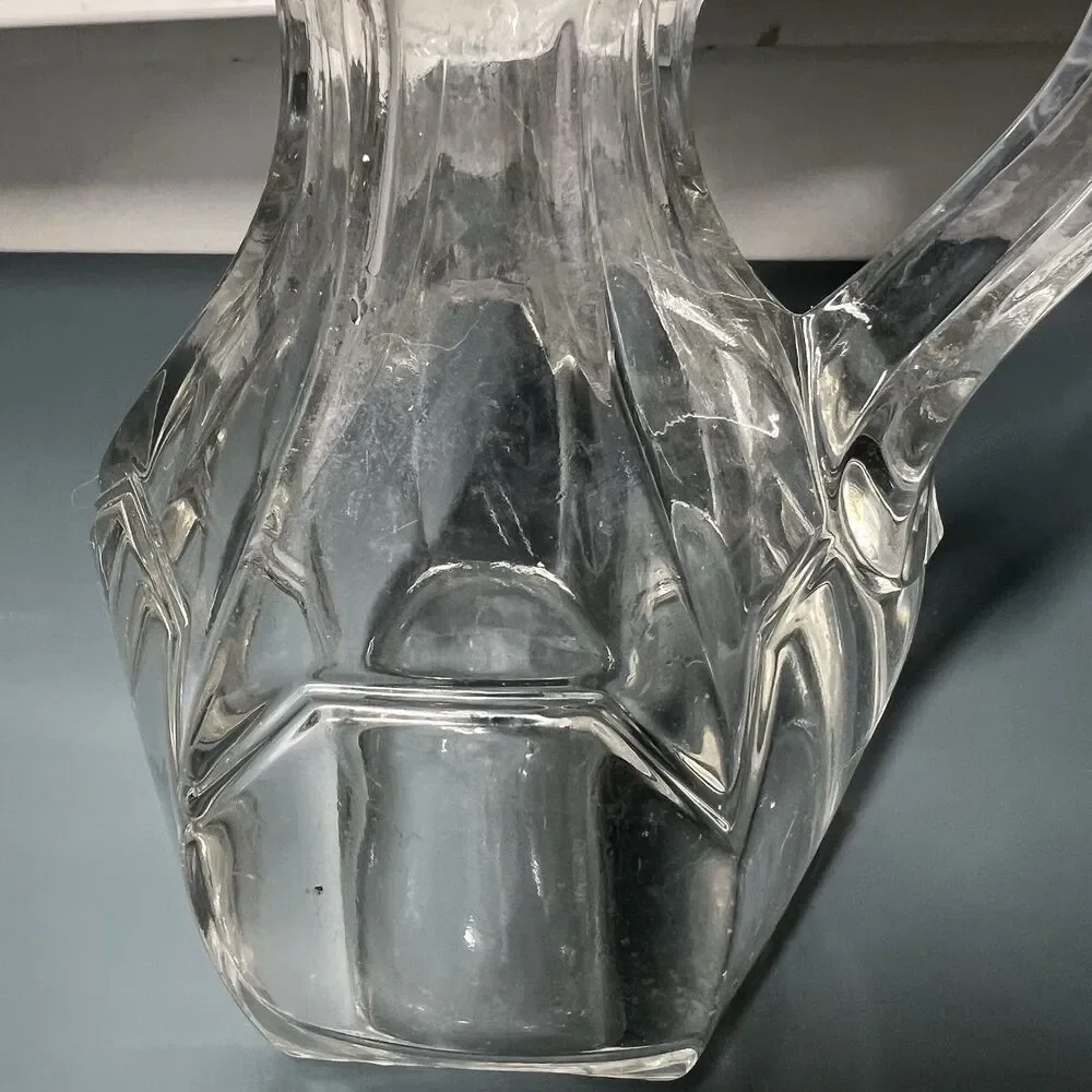 Vintage Clear Cut Glass Cruet Decanter with Stopper - AS IS